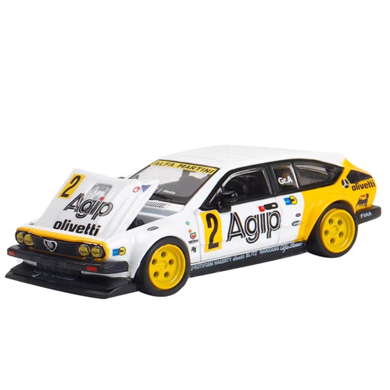 1:64 Alfa Romeo GTV6 Agip RM Widebody Modified Alloy Collectible Car Model