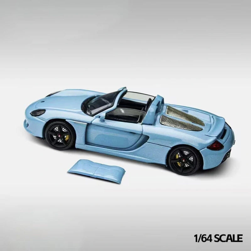 1:64 Porsche Carrera GT Diecast Model Car Blue Opening Hood Alloy Gift