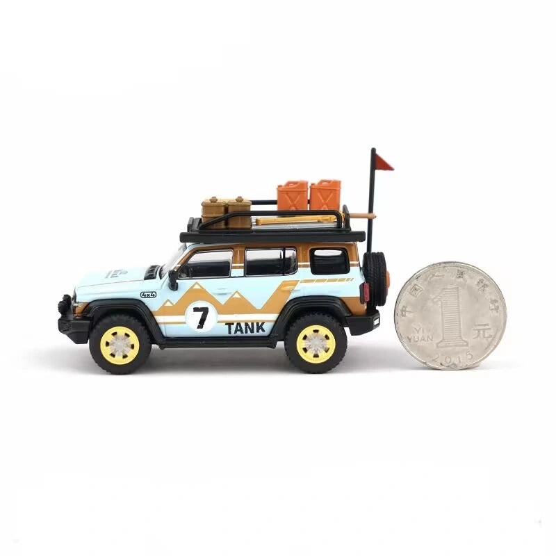 1/64 Diecast Car Model Toy Tank 300 Off-Road Set Desert Off-Road