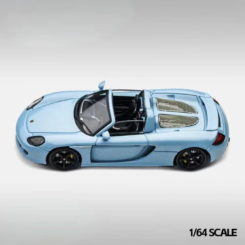 1:64 Porsche Carrera GT Diecast Model Car Blue Opening Hood Alloy Gift