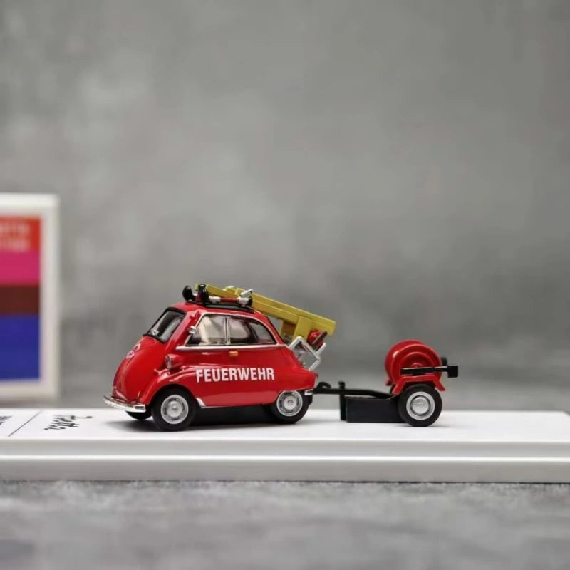 1:64 BMW Isetta Fire Engine Set Diecast Alloy Model  Feuerwehr Edition