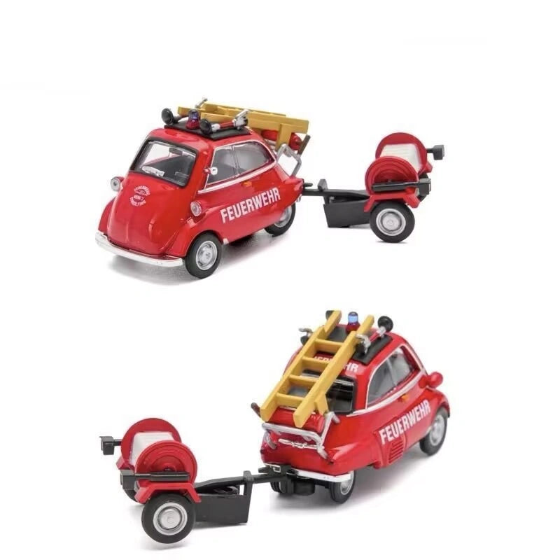 1:64 BMW Isetta Fire Engine Set Diecast Alloy Model  Feuerwehr Edition