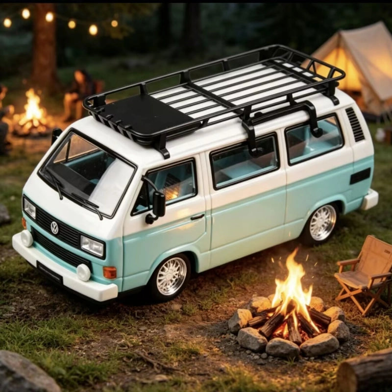 1:64 Scale Volkswagen T3 Lowrider Modified Diecast Model Van with Accessories
