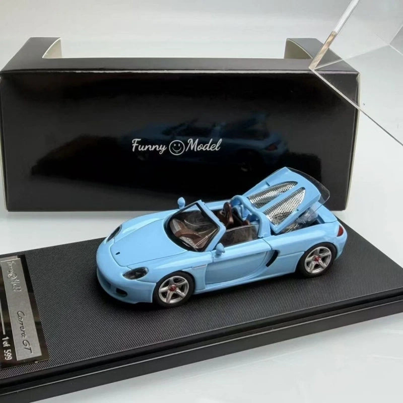 1:64 Porsche Carrera GT Diecast Model Car Blue Opening Hood Alloy Gift