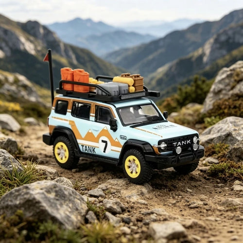 1/64 Diecast Car Model Toy Tank 300 Off-Road Set Desert Off-Road
