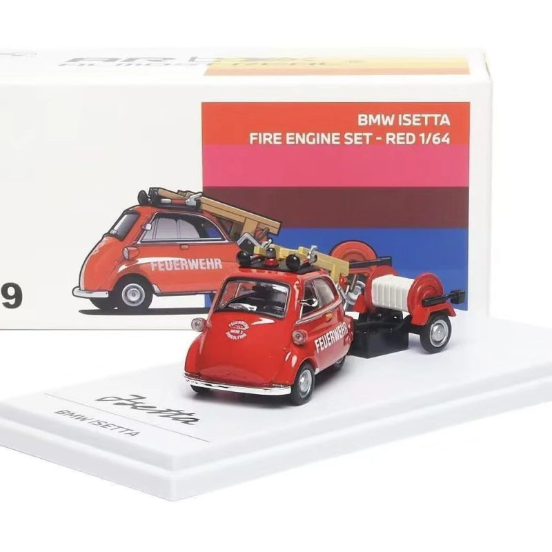 1:64 BMW Isetta Fire Engine Set Diecast Alloy Model  Feuerwehr Edition