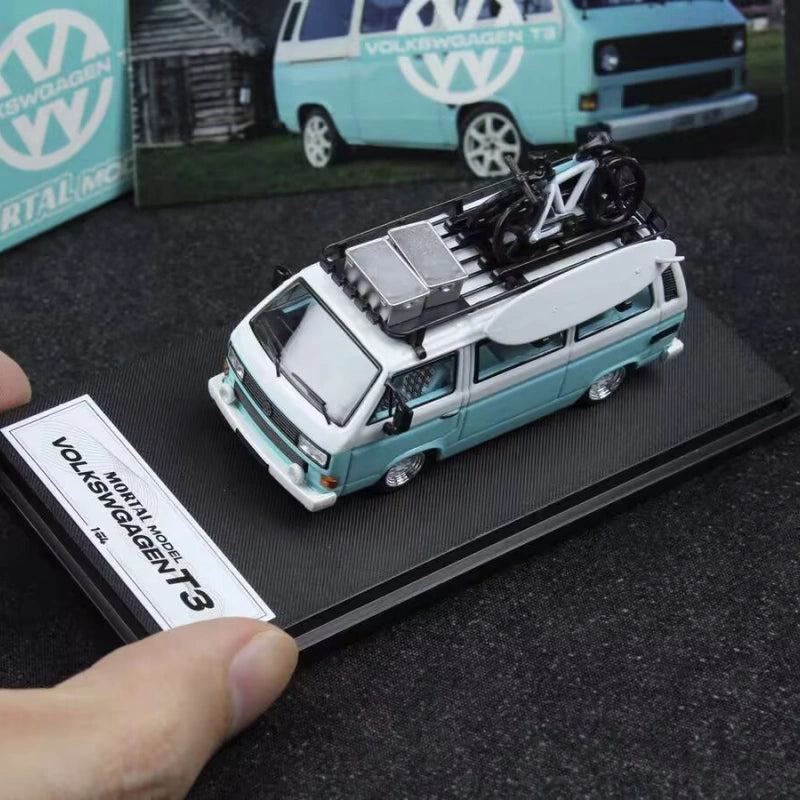1:64 Scale Volkswagen T3 Lowrider Modified Diecast Model Van with Accessories