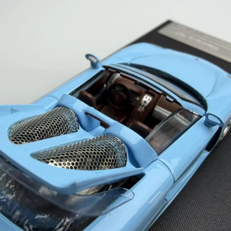 1:64 Porsche Carrera GT Diecast Model Car Blue Opening Hood Alloy Gift