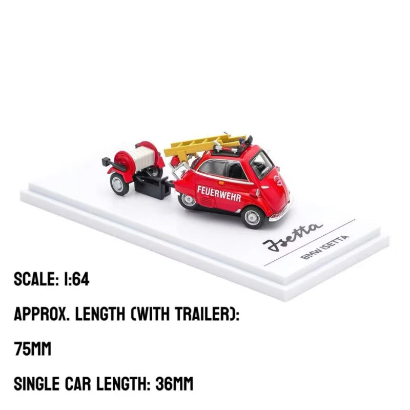 1:64 BMW Isetta Fire Engine Set Diecast Alloy Model  Feuerwehr Edition