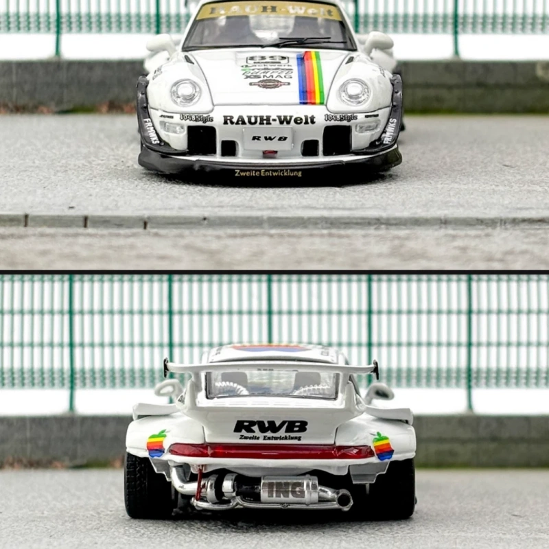1:64 Porsche RWB 993 Apple Modified Edition Simulation Car Model