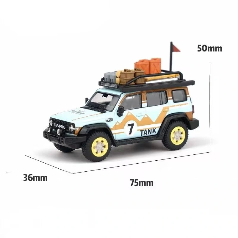 1/64 Diecast Car Model Toy Tank 300 Off-Road Set Desert Off-Road