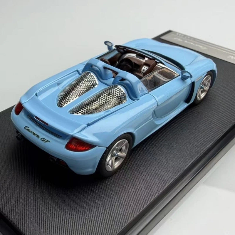 1:64 Porsche Carrera GT Diecast Model Car Blue Opening Hood Alloy Gift