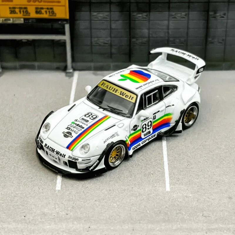 1:64 Porsche RWB 993 Apple Modified Edition Simulation Car Model