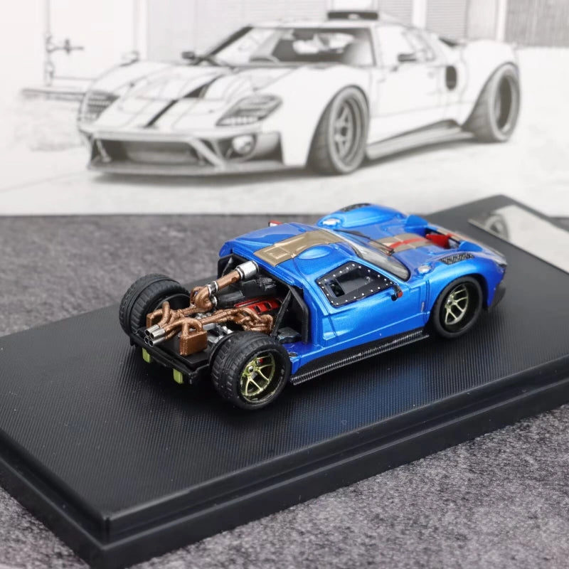 1:64 Scale Ford GT40 Openable Alloy Diecast Car Model Blue