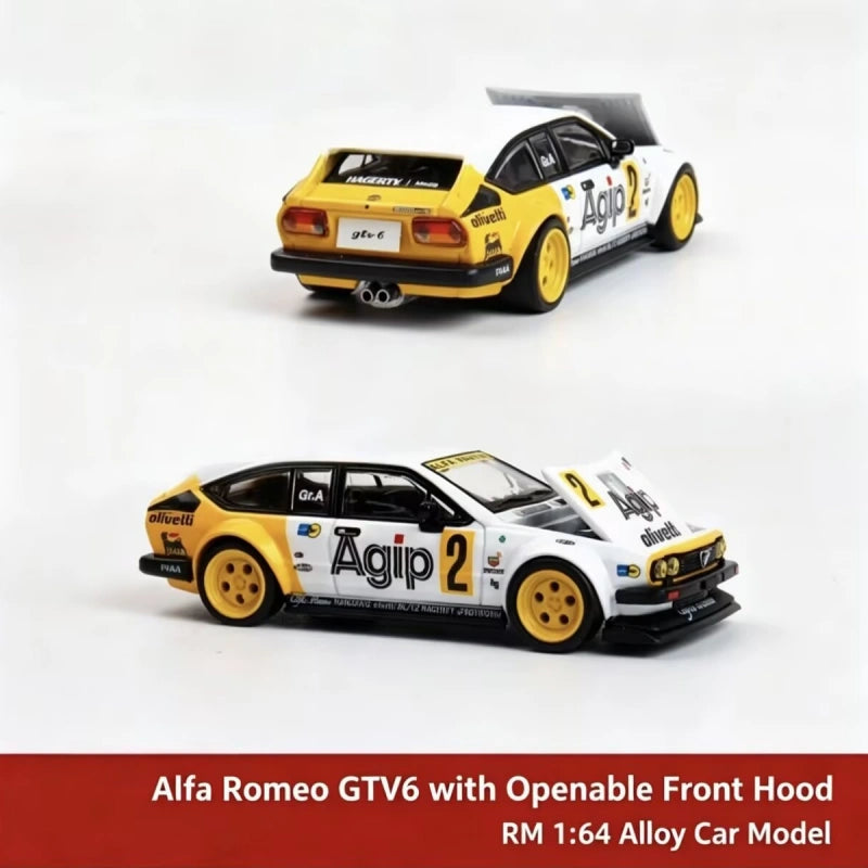 1:64 Alfa Romeo GTV6 Agip RM Widebody Modified Alloy Collectible Car Model