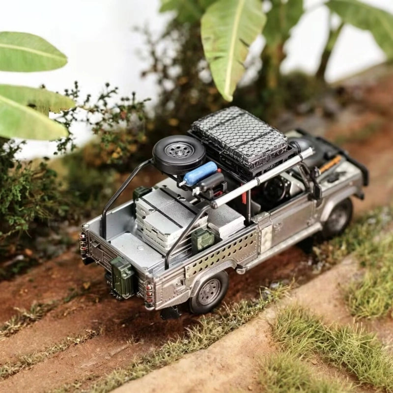 1:64 Land Rover Defender Diecast Model Muddy Off-Road Adventure Livery
