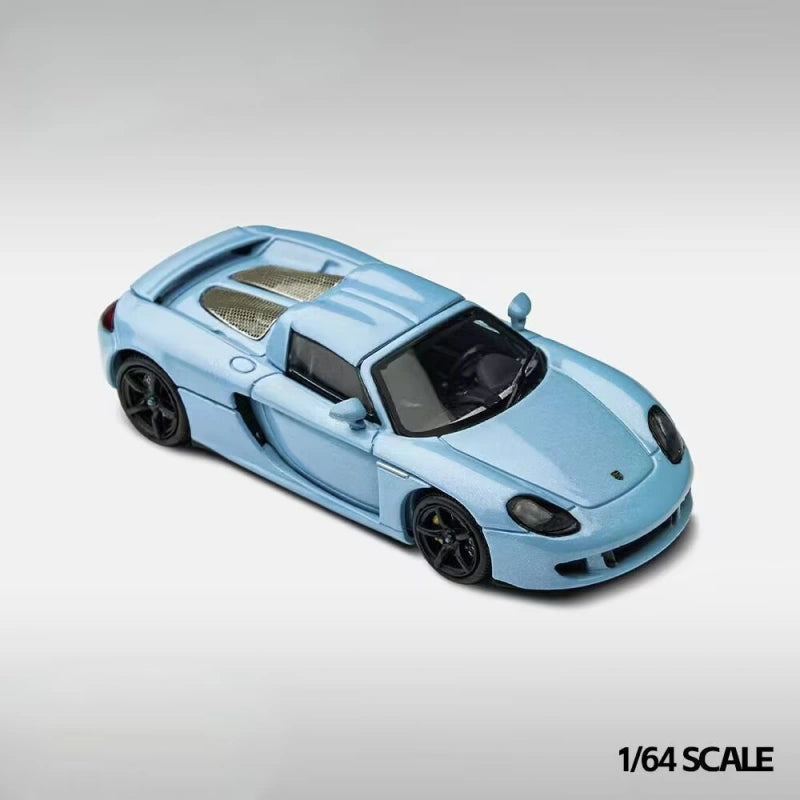1:64 Porsche Carrera GT Diecast Model Car Blue Opening Hood Alloy Gift