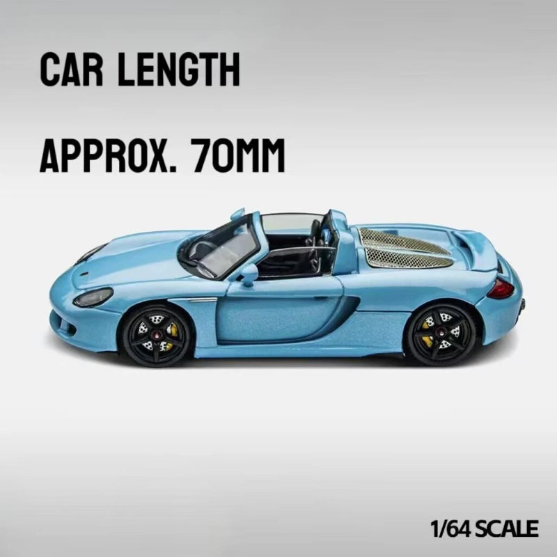 1:64 Porsche Carrera GT Diecast Model Car Blue Opening Hood Alloy Gift