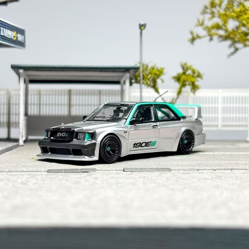 1:64 Scale Mercedes-Benz 190E W201 Evo II Modified Diecast Model Car