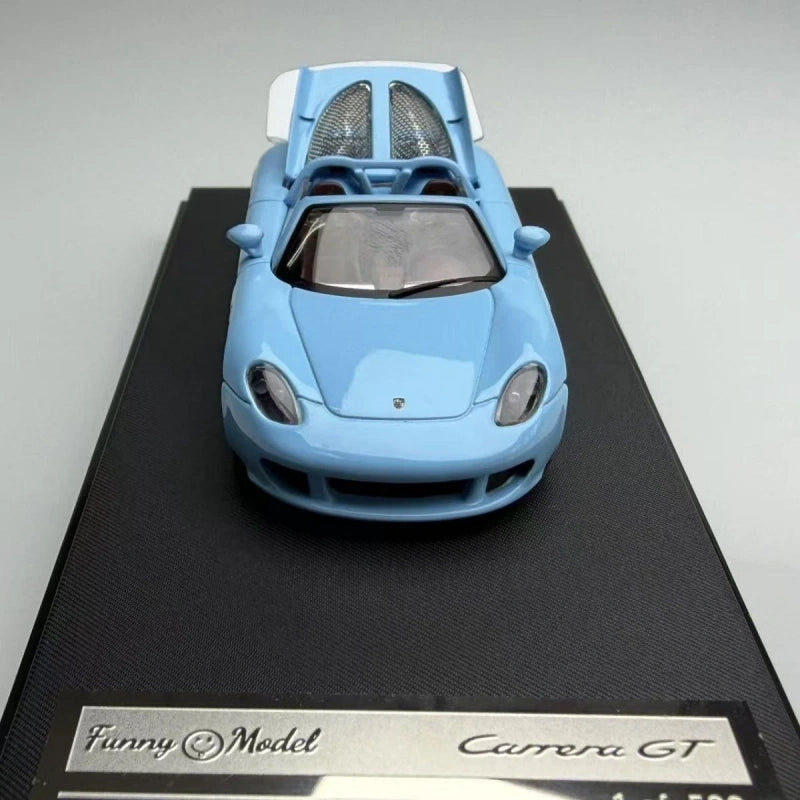 1:64 Porsche Carrera GT Diecast Model Car Blue Opening Hood Alloy Gift