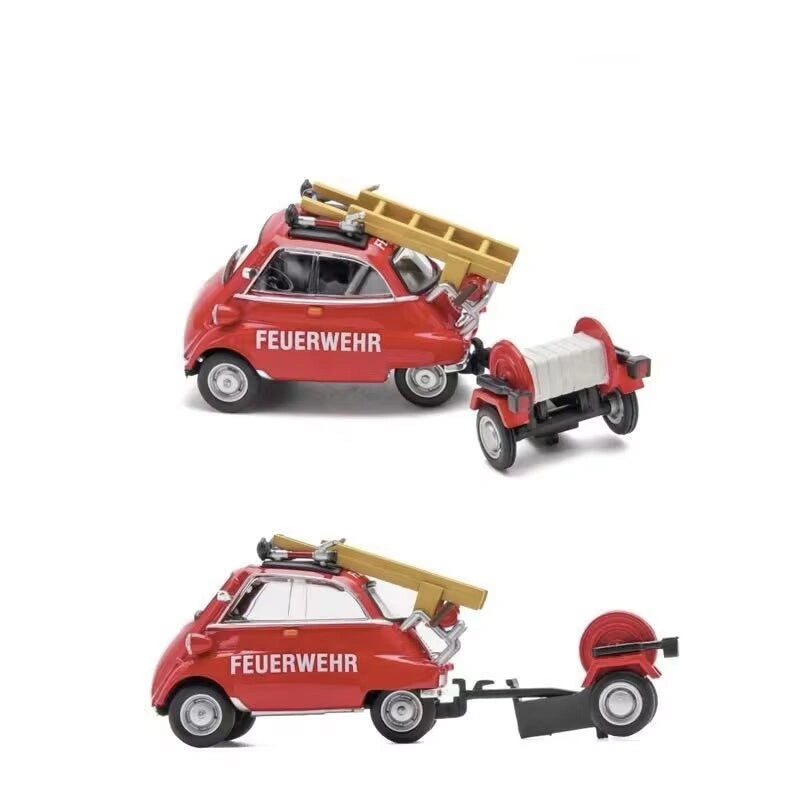 1:64 BMW Isetta Fire Engine Set Diecast Alloy Model  Feuerwehr Edition