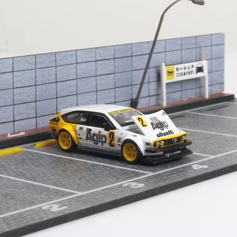 1:64 Alfa Romeo GTV6 Agip RM Widebody Modified Alloy Collectible Car Model