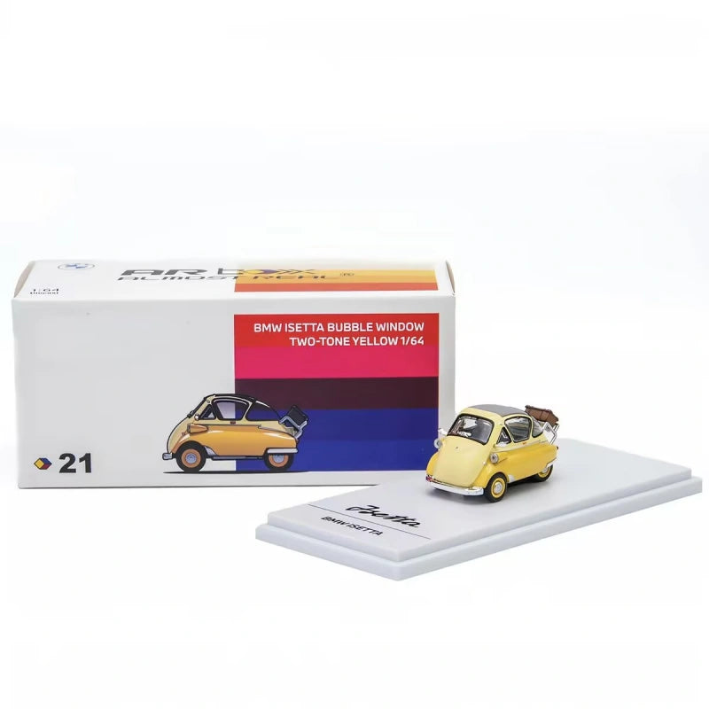 1:64 BMW Isetta Bubble Window Alloy Yellow Car Model