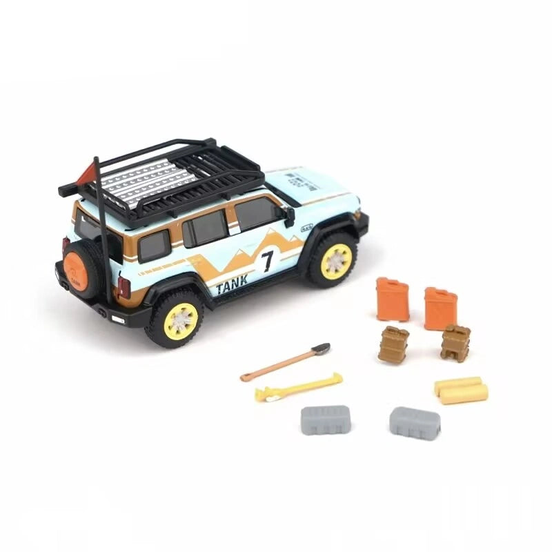 1/64 Diecast Car Model Toy Tank 300 Off-Road Set Desert Off-Road