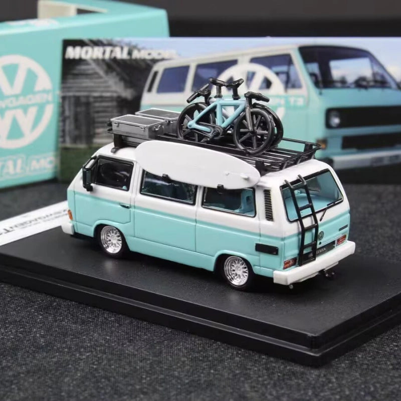 1:64 Scale Volkswagen T3 Lowrider Modified Diecast Model Van with Accessories