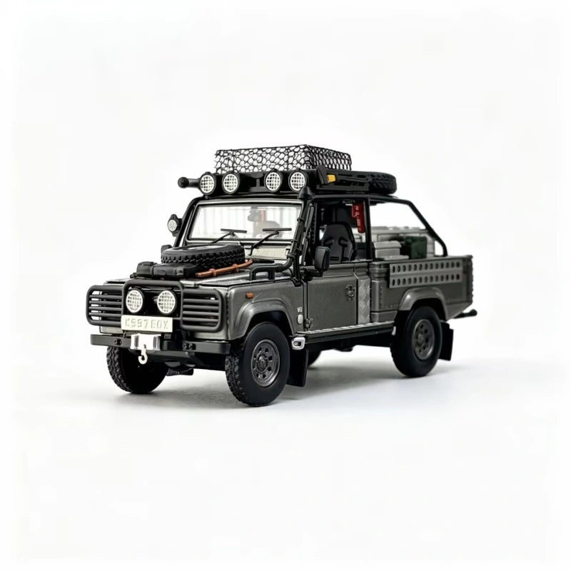 1:64 Land Rover Defender Diecast Model Muddy Off-Road Adventure Livery