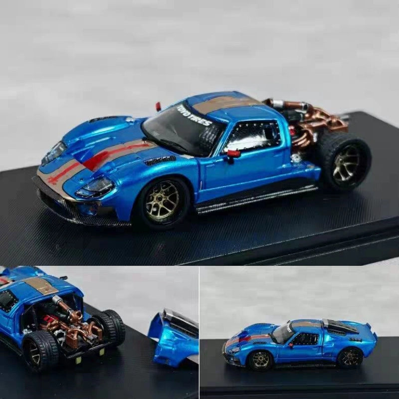 1:64 Scale Ford GT40 Openable Alloy Diecast Car Model Blue
